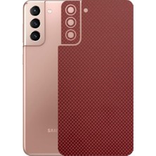 Kapps Samsung S21 Plus ile Uyumlu Fiber Serisi Premium Arka Kapak Kaplama(Kenarlar Yoktur!)