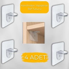ALMITAL Kiru 4'lü Yapışkanlı Raf Tutucu Seti