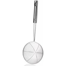 CATEKSSS Ergonomik Paslanmaz Çelik Tel Kızartma Mantı Kevgiri 12 cm Paslanmaz Çelik