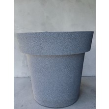 Alba -Beton Görünümlü Dekoratif Plastik Saksı - Iç Dış Mekan Saksısı
