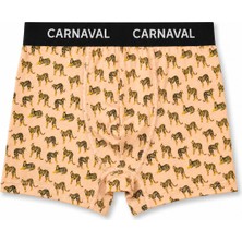Carnaval Socks Carnaval Kaplan Desenli Premium Pamuklu Erkek Boxer - Somon Renkli