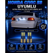 Duolight Honda Civic Les Uyumlu T10 W5W LED Plaka Ampulü 2 Adet Ultra Parlak Beyaz Uzun Ömürlü Set