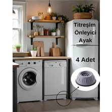 CATEKSSS 4 Adet Beyaz Eşya Ayağı Çamaşır Bulaşık Makinası Buzdolabı Yükseltici Titreşim Gürültü Önleyici Gri