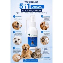 Vitexpert Allcare+ Hijyen Kedi & Köpek Kulak Ağız Göz Yüz Deri Yara Bakım Spreyi Temizleme Solüsyonu 100 ml