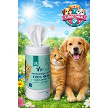 Vitexpert Evcil Hayvan Pati Tüy Kulak Göz Temizleme ve Bakım Kedi Köpek Mendili Hijyenik Islak Mendil 50 Adet
