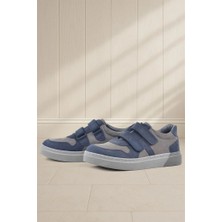 Rakerplus Hakiki Deri Lacivert Cırtlı Erkek Çocuk Sneaker