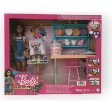 Barbie Barbie'Nin Sanat Atölyesi; Barbie Bebek (29 Cm); Çömlek Yapımı Ve Resim Sanatı İçin 25'Ten Fazla Aksesuar; Oyun Hamuru; Vazo Kalıbı; Tuvaller Ve Daha Fazlası; 3-7 Yaş Arası Hcm85