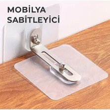 CATEKSSS Mobilya Sabitleme Aparatı | Devrilme Karşıtı Güçlü Yapışkanlı Deprem ve Çocuk Güvenlik Seti Belirtil