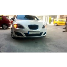 Oto h.i.t. Seat Leon Mk2 Uyumlu Ön Lip Tampon Eki Body Kit Yumuşak Mat Siyah Kırılmaz