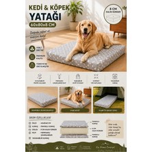 Kedi Köpek Yatağı Süngerli Fermuarlı Yıkanabilir Kılıflı Köpek Minderi 60X80X8 Cm-Gri Yıldız