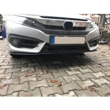 Oto h.i.t. Honda Civic Fc5 Uyumlu Ön Lip Tampon Eki Body Kit Yumuşak Mat Siyah Kırılmaz