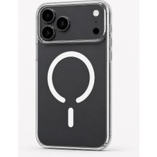 Mi7a Kristal Sararmaz Şeffaf Manyetik Halkalı iPhone 17 Pro Uyumlu Telefon Kılıfı