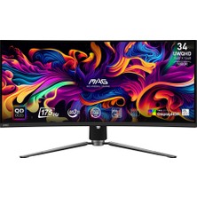 MSI Yenilenmiş 34" Mag 341CQP Qd-Oled 3440X1440 (Uwqhd) 21:9 Curve 1800R Qd-Oled 175HZ 0.03MS Freesync Premıum Pro Gamıng Monıtor