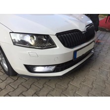 Oto h.i.t. Skoda Octavia Uyumlu Ön Lip Tampon Eki Body Kit Yumuşak Mat Siyah Kırılmaz