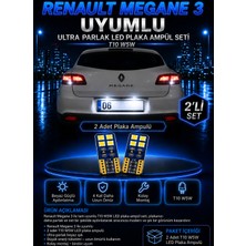 Duolight Renault Megane 3 Uyumlu T10 W5W LED Plaka Ampulü 2 Adet Ultra Parlak Beyaz Uzun Ömürlü Set