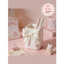 Filkorium3D Minimal Tasarım Fiyonklu Kalemlik/diş Fırçalık/makyaj Düzenleyici - Plastik 9 cm Hediyelik Kalemlik Fırçalık