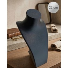 Filkorium3D Şık Siyah Tasarımlı Plastik Kolye Standı - Takı Sergileme ve Düzenleme Büstü - Boyun Model Stand 22 cm