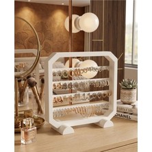 Filkorium3D Takı Standı Küpe Organizer 20 cm | 4 Bölmeli 88 Delikli Plastik Takılık |küpe & Aksesuar Düzenleyici