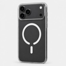 Mi7a Kristal Sararmaz Şeffaf Manyetik Halkalı iPhone 17 Pro Max Uyumlu Telefon Kılıfı