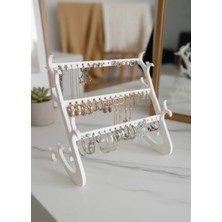 Filkorium3D Takı Standı - Küpe Standı - Kolye Askısı - Modern Takı ve Küpe Standı - 3 Bölmeli Küpe Standı