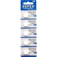 Supex CR1632 3 Volt Lityum 1632 Düğme Pil (5'li Paket)