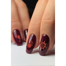 Artikel Kırmızı Deniz Temalı Metalik Tırnak Sticker, Nail Sticker, Nail Art