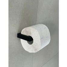 Filkorium3D 2 Adet Modern Siyah Tuvalet Kağıdı Tutucu Seti – Sağ ve Sol Takım – 12 cm Yapışkanlı Plastik Askı