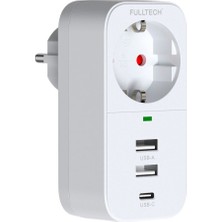 Teda 2.4A Çıkışlı 2xusb 1xtype-C Tekli Priz Ftr-17 Teda Najmaddin