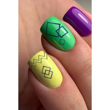 Artikel Lacivert Etnik Çizgiler Metalik Tırnak Sticker, Nail Sticker, Nail Art