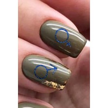 Artikel Mavi Karışık Şekiller Metalik Tırnak Sticker, Nail Sticker, Nail Art