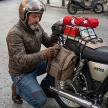 Hereveoyuncak Kask Esnek Motosiklet Kask ve Bagaj Filesi – Kask Sabitleyici Plastik Kancalıı Taşıma Ağı 35X35 cm