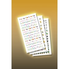 Artikel 3'lü Tırnak Dövmesi Seti, Tırnak Sticker Seti, Nail Art, Tattoo