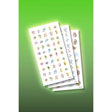 Artikel 3'lü Tırnak Dövmesi Seti, Tırnak Sticker Seti, Nail Art, Tattoo