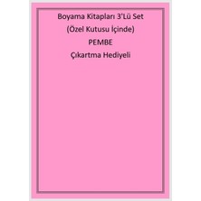 Kuban Matbaacılık Yayıncılık Boyama Kitapları 3'lü Set (Özel Kutusu Içinde) Pembe - Çıkartma Hediyeli