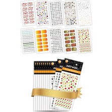 Artikel 10'lu Tırnak Dövmesi Seti -6, Tırnak Sticker Seti, Nail Art, Tattoo ART-584