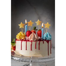 Artikel Gold Yıldız Simli Eva Kürdan Cupcake Toppers Cupcake Çubuğu 12'li