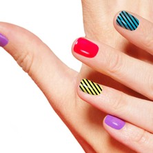 Artikel 2' Li Yatay Çizgiler Tırnak Dövmesi, Tırnak Sticker, Nail Tattoo, Nail Art