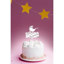 Artikel Gümüş Coming Soon Yazılı Ayna Pleksi Pasta Üstü & Doğum Günü Partisi & Pleksi Pasta Süsü