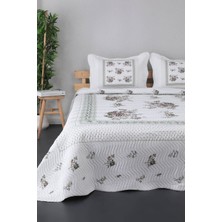 Akaydınlar Tekstil Örtüm Flower Lila Kapitone Çift Kişilik Yatak Örtü