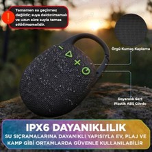 Duca Store Taşınabilir Bluetooth Hoparlör V5.3 Önü Kumaş Kaplı Tft/aux/usb Destekli Rgb Işıklı Ipx6 Su Sıçramalarına Dayanıklı Type-C Şarjlı Kablosuz Speaker (Siyah)