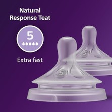 Duca Store Doğal Tepkili Biberon Emziği, 2’li Paket, 6 Ay+, 5 Numara, Akıtmaz Emzik, Kolik ve Gaz Önleyici, Bpa Içermez, SCY965/02