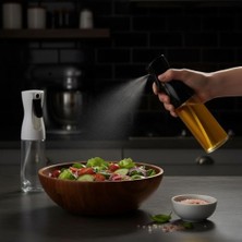 Duca Store 1 Adet Cam Sprey Yağlık, 225 ml Yağ ve Sirke Püskürtücü, Büyük Boy, Çok Amaçlı Mutfak Gereci, Airfryer Için Ideal (Siyah & Beyaz) (Beyaz)