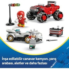 Duca Store The Hedgehog Silver’ın Arabası, Knuckles’ın Canavar Kamyonuna Karşı 77118 – 8+ Çocuklar Için Knuckles ve Silver Minifigürleri Içeren Yaratıcı Oyuncak Yapım Seti, Hediye Fikri (378 Parça)