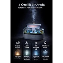 Duca Store Yağmur Damlası Efektli Hava Nemlendirici ve Aroma Difüzör, Doğa Ses Modları, LED Ambiyans Işıklı, Sessiz Çalışma, Buharlı Nemlendirici Buhar Makinesi, Dekoratif Tasarım (Yapay Teraryum Tasarımı)