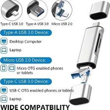 Duca Store 4858 Type C USB Kart Okuyucu Micro Sd Card Reader Çevirici Dönüştürücü Adaptör