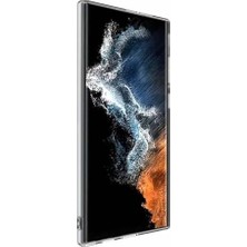 Duca Store Galaxy S22 Ultra ile Uyumlu Kılıf Şeffaf Silikon Kamera Korumalı 3D