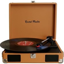 Duca Store Record Master RM-311 Pikap - Kahverengi - Tüm Plaklar Ile Uyumlu - Priz ve Powerbanke Takılarak Kullanım - Universal Iğneli (Kahverengi)