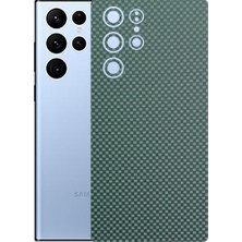 Kapps Samsung S22 Ultra ile Uyumlu Fiber Serisi Premium Arka Kapak Kaplama(Kenarlar Yoktur!)