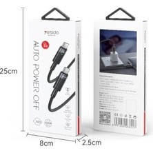 Duca Store 60W Type-C To Type-C Otomatik Şarj Kesme Özellikli Pd Hızlı Şarj Kablosu, 1.2 Metre