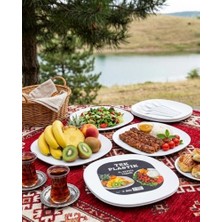 Duca Store Sert Plastik Servis Tabak 6'lı Set 25 cm – Kırılmaz, Yıkanabilir, Piknik, Servis ve Sunum Tabağı